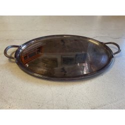 VASSOIO OVALE con MANICI "Cléry" Christofle PLATEAU ANSES 53x42cm FRANCIA '900