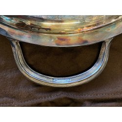 VASSOIO OVALE con MANICI "Cléry" Christofle PLATEAU ANSES 53x42cm FRANCIA '900