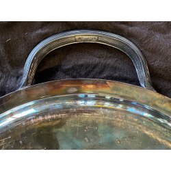 VASSOIO OVALE con MANICI "Cléry" Christofle PLATEAU ANSES 53x42cm FRANCIA '900