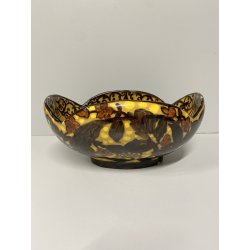 VASO CENTROTAVOLA OVALE CERAMICA MGA ALBISOLA DECORO MOTIVI FLOREALI ART DECO