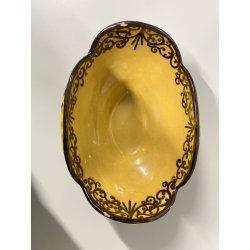 VASO CENTROTAVOLA OVALE CERAMICA MGA ALBISOLA DECORO MOTIVI FLOREALI ART DECO