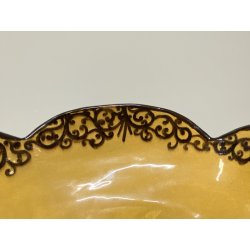 VASO CENTROTAVOLA OVALE CERAMICA MGA ALBISOLA DECORO MOTIVI FLOREALI ART DECO