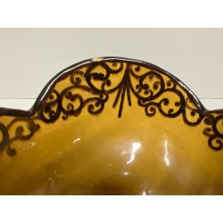 VASO CENTROTAVOLA OVALE CERAMICA MGA ALBISOLA DECORO MOTIVI FLOREALI ART DECO