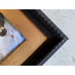 ANTICO DIPINTO OLIO SCENA RELIGIOSA MADONNA BAMBINI CRESIMA BATTESIMO MATERNITA'