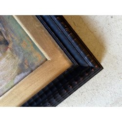 ANTICO DIPINTO OLIO SCENA RELIGIOSA MADONNA BAMBINI CRESIMA BATTESIMO MATERNITA'