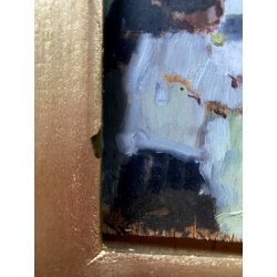 ANTICO DIPINTO OLIO SCENA RELIGIOSA MADONNA BAMBINI CRESIMA BATTESIMO MATERNITA'