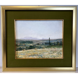 QUADRO DIPINTO OLIO Eraldo Coda  PAESAGGIO AIX EN PROVENCE Puyricard LUGLIO '50