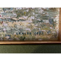 QUADRO DIPINTO OLIO Eraldo Coda  PAESAGGIO AIX EN PROVENCE Puyricard LUGLIO '50