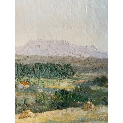 QUADRO DIPINTO OLIO Eraldo Coda  PAESAGGIO AIX EN PROVENCE Puyricard LUGLIO '50