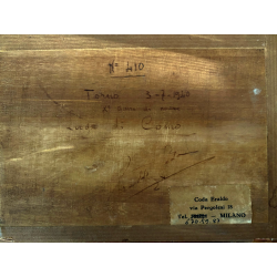 QUADRO DIPINTO OLIO Eraldo Coda  PAESAGGIO LACUSTRE Torno LAGO COMO 1940