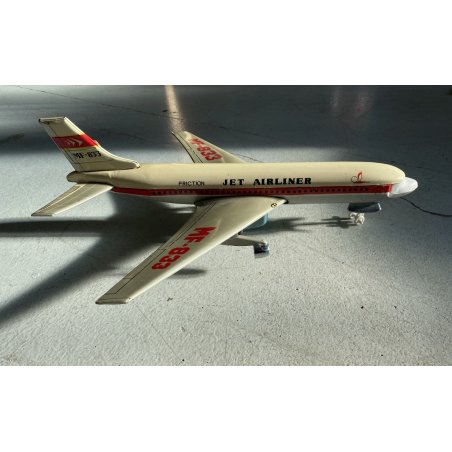 GIOCO LATTA VINTAGE AEREO FRICTION Jet Airliner BOEING MF-833 FUNZIONA CHINA '60