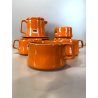 VINTAGE SET 5 pers DESIGN Franco Pozzi SERVIZIO THE CERAMICA ARANCIONE TEIERA 70