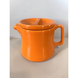 VINTAGE SET 5 pers DESIGN Franco Pozzi SERVIZIO THE CERAMICA ARANCIONE TEIERA 70