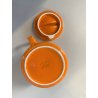 VINTAGE SET 5 pers DESIGN Franco Pozzi SERVIZIO THE CERAMICA ARANCIONE TEIERA 70
