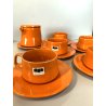 VINTAGE SET 5 pers DESIGN Franco Pozzi SERVIZIO THE CERAMICA ARANCIONE TEIERA 70
