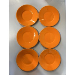 VINTAGE SET 5 pers DESIGN Franco Pozzi SERVIZIO THE CERAMICA ARANCIONE TEIERA 70