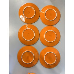 VINTAGE SET 5 pers DESIGN Franco Pozzi SERVIZIO THE CERAMICA ARANCIONE TEIERA 70