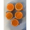 VINTAGE SET 5 pers DESIGN Franco Pozzi SERVIZIO THE CERAMICA ARANCIONE TEIERA 70