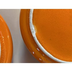 VINTAGE SET 5 pers DESIGN Franco Pozzi SERVIZIO THE CERAMICA ARANCIONE TEIERA 70