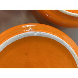 VINTAGE SET 5 pers DESIGN Franco Pozzi SERVIZIO THE CERAMICA ARANCIONE TEIERA 70