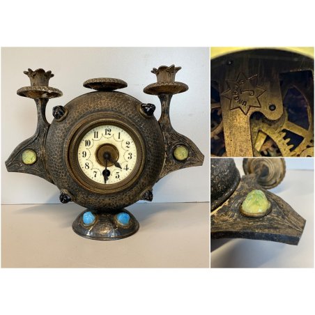 OROLOGIO DA CAMINO Junghans CLOCK CLOCHE ART NOUVEAU  NON funziona ø 23 cm/h