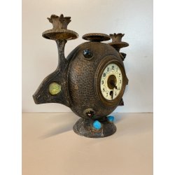 OROLOGIO DA CAMINO Junghans CLOCK CLOCHE ART NOUVEAU  NON funziona ø 23 cm/h