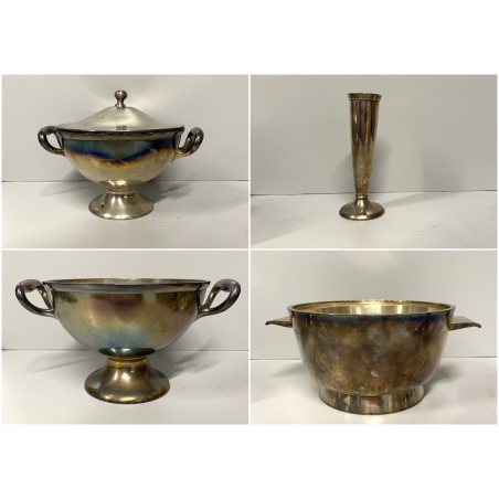 LOTTO 4 pz SERVIZIO Krupp Berndorf Milano DESIGN Gio Ponti ALPACCA ARGENTATA '50