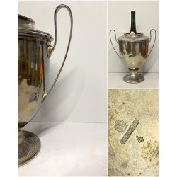 COPPA SECCHIELLO per CHAMPAGNE F.lli Broggi MILANO METALLO ARGENTATO ART DECO