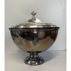 ANTICA ZUPPIERA ART DECO Hutschenreuther METALLO ARGENTATO ø 27