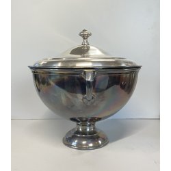 ANTICA ZUPPIERA ART DECO Hutschenreuther METALLO ARGENTATO ø 27