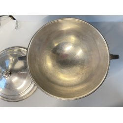 ANTICA ZUPPIERA ART DECO Hutschenreuther METALLO ARGENTATO ø 27