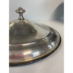 ANTICA ZUPPIERA ART DECO Hutschenreuther METALLO ARGENTATO ø 27