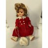 ANTICA BAMBOLA PRINCIPESSA cappotto rosso ELEGANTE 1930/40 COMPOSIZIONE h 42cm
