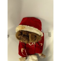 ANTICA BAMBOLA PRINCIPESSA cappotto rosso ELEGANTE 1930/40 COMPOSIZIONE h 42cm