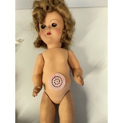 ANTICA BAMBOLA PRINCIPESSA cappotto rosso ELEGANTE 1930/40 COMPOSIZIONE h 42cm