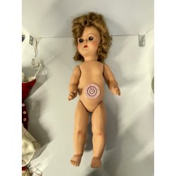 ANTICA BAMBOLA PRINCIPESSA cappotto rosso ELEGANTE 1930/40 COMPOSIZIONE h 42cm