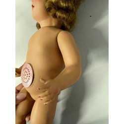 ANTICA BAMBOLA PRINCIPESSA cappotto rosso ELEGANTE 1930/40 COMPOSIZIONE h 42cm