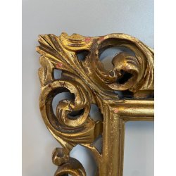 ANTICA CORNICE BAROCCA DORATA epoca 900 OLD LEGNO SCOLPITO FOGLIA ORO 34 x 42 cm