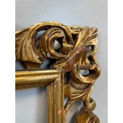 ANTICA CORNICE BAROCCA DORATA epoca 900 OLD LEGNO SCOLPITO FOGLIA ORO 34 x 42 cm