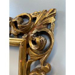 ANTICA CORNICE BAROCCA DORATA epoca 900 OLD LEGNO SCOLPITO FOGLIA ORO 34 x 42 cm