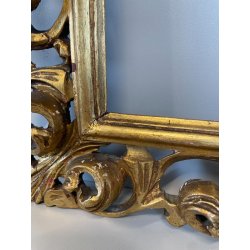 ANTICA CORNICE BAROCCA DORATA epoca 900 OLD LEGNO SCOLPITO FOGLIA ORO 34 x 42 cm