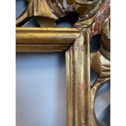 ANTICA CORNICE BAROCCA DORATA epoca 900 OLD LEGNO SCOLPITO FOGLIA ORO 34 x 42 cm