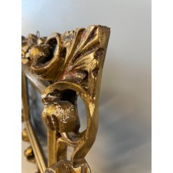 ANTICA CORNICE BAROCCA DORATA epoca 900 OLD LEGNO SCOLPITO FOGLIA ORO 34 x 42 cm