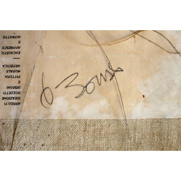 ANTICO DIPINTO AFFRESCO ENCAUSTO OLIO Bonso MESTRE ASTRATTO VENEZIA LAGUNA 1960