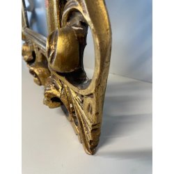 ANTICA CORNICE BAROCCA DORATA epoca 900 OLD LEGNO SCOLPITO FOGLIA ORO 34 x 42 cm