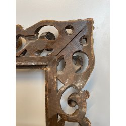 ANTICA CORNICE BAROCCA DORATA epoca 900 OLD LEGNO SCOLPITO FOGLIA ORO 34 x 42 cm