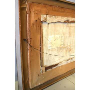 ANTICO DIPINTO AFFRESCO ENCAUSTO OLIO Bonso MESTRE ASTRATTO VENEZIA LAGUNA 1960
