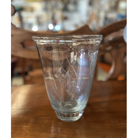 GRANDE VASO VETRO Strömbergshyttan SVEZIA DESIGN MID CENTURY MODERN DECORO PESCI