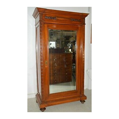 ANTICO ARMADIO NOCE con SPECCHIO Liberty SMONTABILE 1900 GUARDAROBA OLD WARDROBE