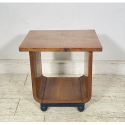 TAVOLINO ART DECÒ LEGNO SGABELLO ANNI 40 RADICA TAVOLO SALOTTO VINTAGE TABLE